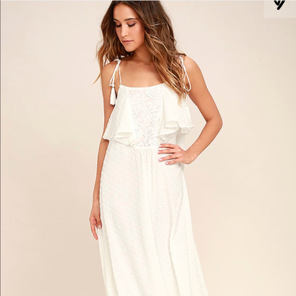 Lulus Moon River Now and Always Lace Maxi Dress